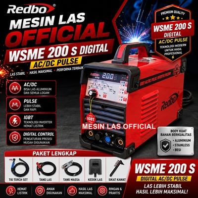 jual mesin las argon redbo wse 200s tig ac/dc pulse 220v murah