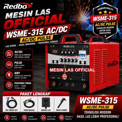 jual redbo wsme 315 tig ac/dc pulse 3 phase mesin las aluminium