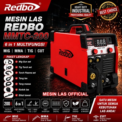 mesin las redbo mmct 200 4 in 1 harga terbaru mig mma tig cut