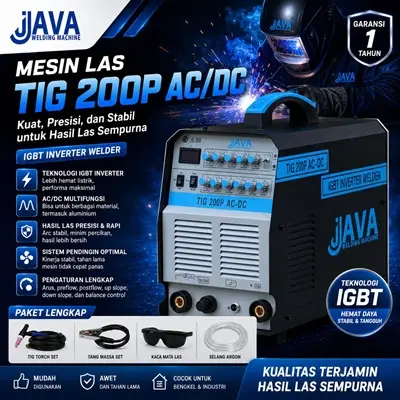 jual mesin las argon tig 200p ac dc java welding las aluminium stainless dan besi