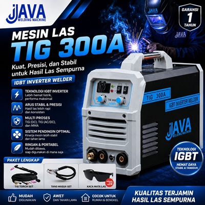 jual mesin las argon tig 300a java welding terbaik untuk stainless steel dan industri