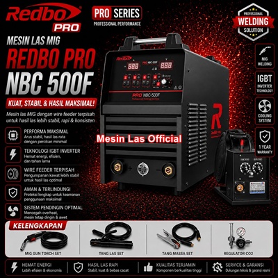 jual mesin las mig co2 redbo pro nbc 500f original terbaru dan spesifikasi lengkap
