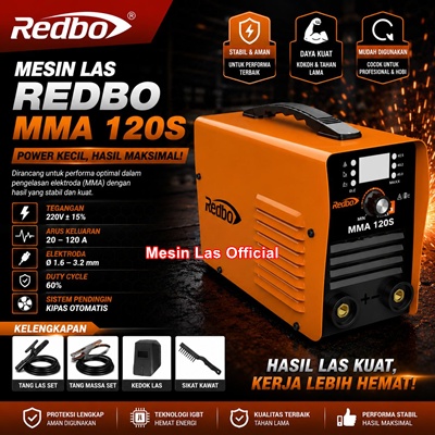 Home jual mesin las redbo mma 120s orange 120a inverter hemat listrik harga terbaik