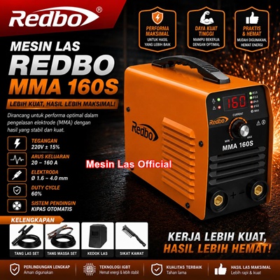 Home jual mesin las redbo mma 160s orange digital inverter 160a hemat listrik original