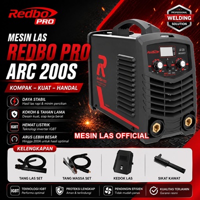 jual mesin las redbo pro arc 200s 200a original bergaransi resmi harga terbaik