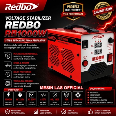 stabilizer rb 1000w redbo 1000 watt avr digital penstabil tegangan listrik
