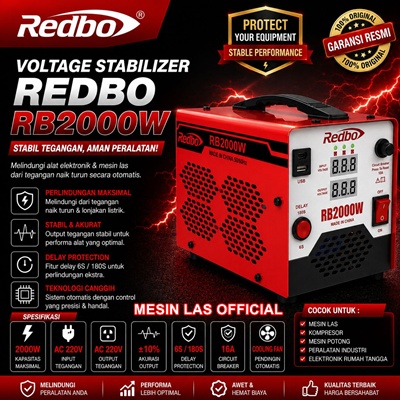 stabilizer rb 2000w redbo 2000 watt avr digital penstabil tegangan listrik