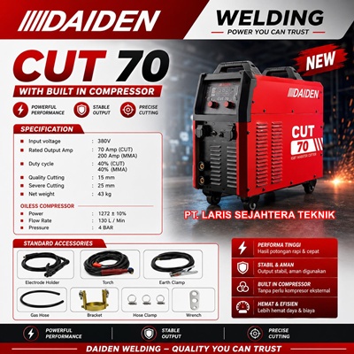 daiden-cut-70-mesin-plasma-cutting-with-built-in-compressor-cut-mma