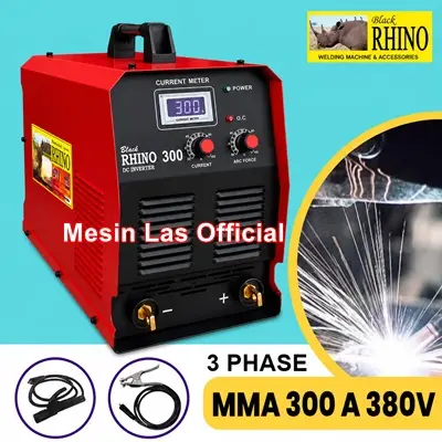 jual mesin las rhino mma 300a 380v 3 phase inverter igbt 300 ampere