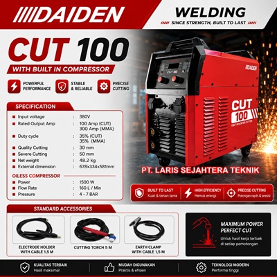 mesin-plasma-cutting-daiden-cut-100-with-built-in-compressor