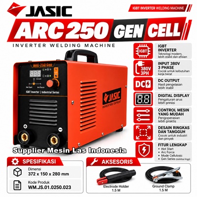 Jual Mesin Las JASIC ARC 250 GEN CELL 3PH Inverter IGBT 380V